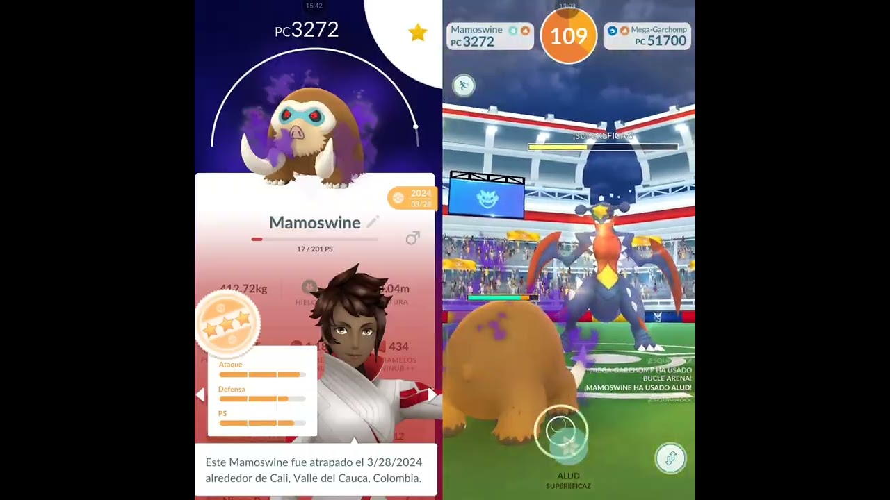 Raid Solo Mega Garchomp/Mud Shot/Sand Tomb Vs Shadow Mamoswine LV:40(NWB, No🗡️)