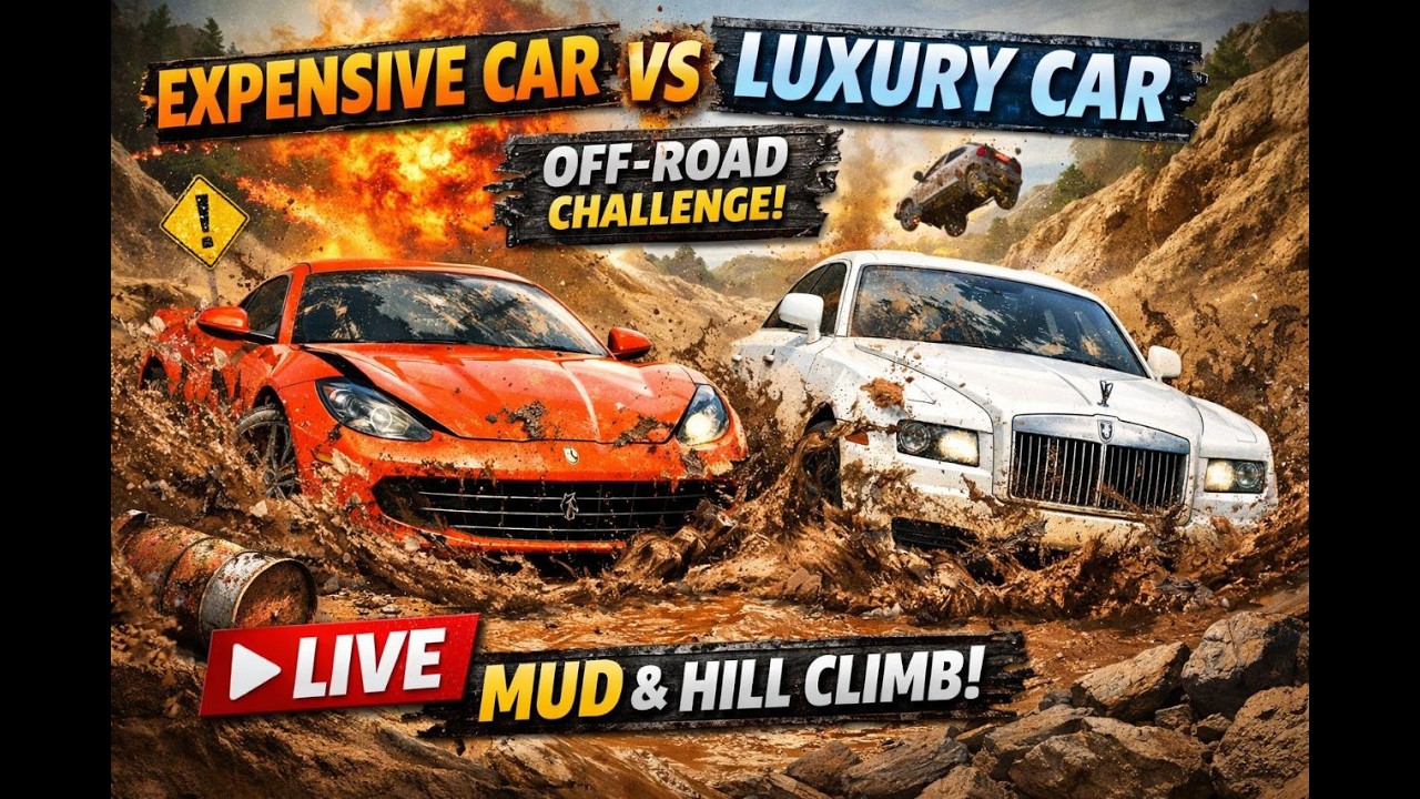 Luxury Car vs High Luxury Car Off-Road & Suspension Test | Live Streaming 🚙🔥