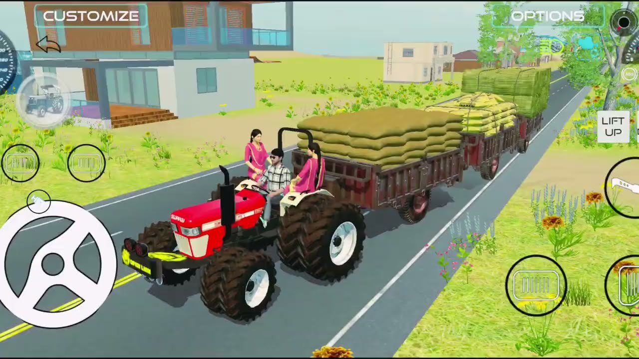 🔥SWARAJ 963 FE🚜 3 TROLLEY OVERLOAD 😱🚜 | HEAVY LOAD TRACTOR GAMEPLAY