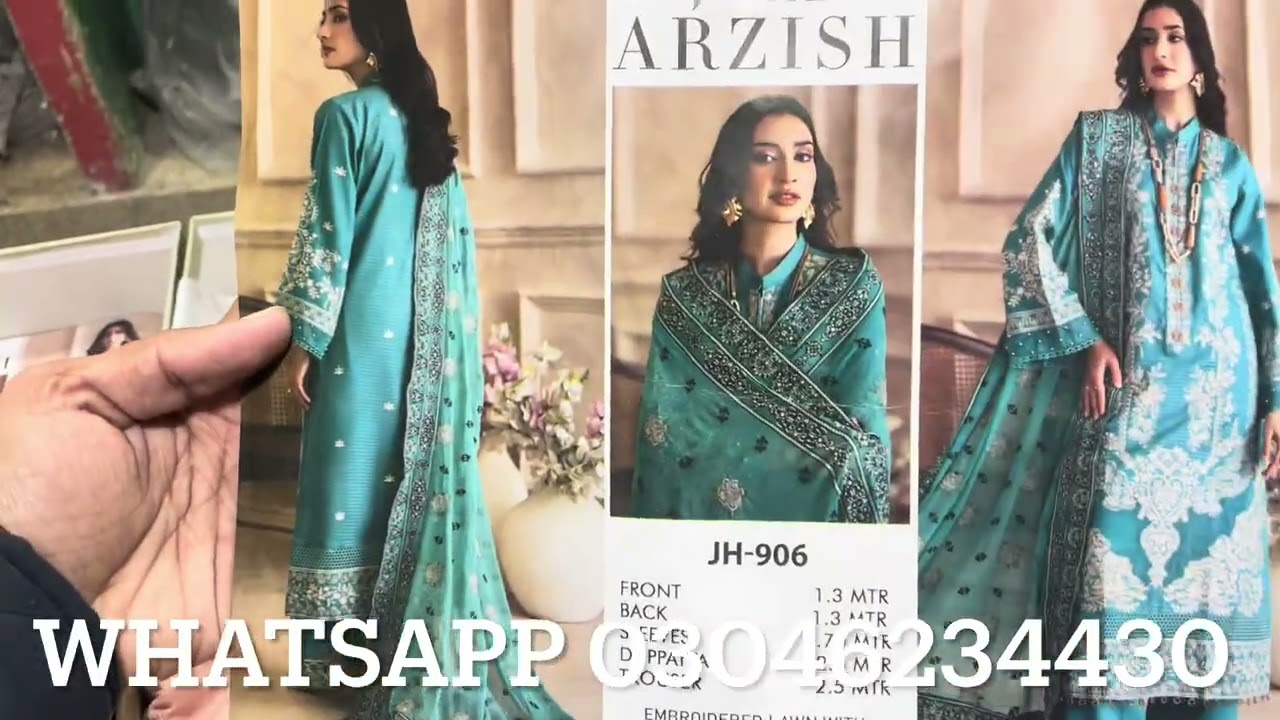 #johra luxury heavy Emb front with patches & full heavy Emb chiffon Duptta #summercollection #lawn
