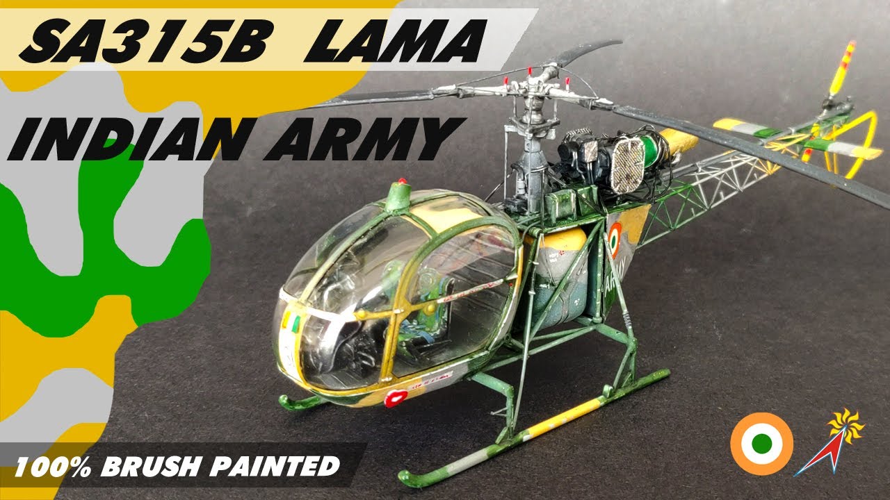 SA315B Lama . Brush Painted . Full Build . 1/48 . Heller