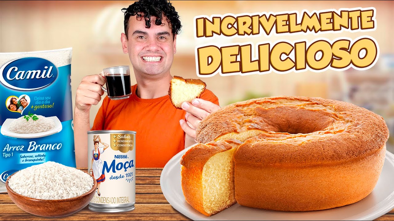 BOLO DE ARROZ CRU COM LEITE CONDENSADO, SUPER FOFINHO SEM FARINHA DE TRIGO - Fubá online