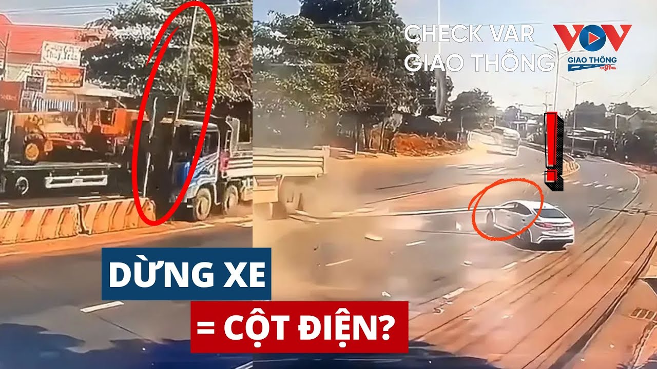 Top 6 pha dừng xe bằng cột điện |  CHECK VAR GIAO THÔNG 221 #vovgiaothong #fm91  #vovgiaothong #fm91