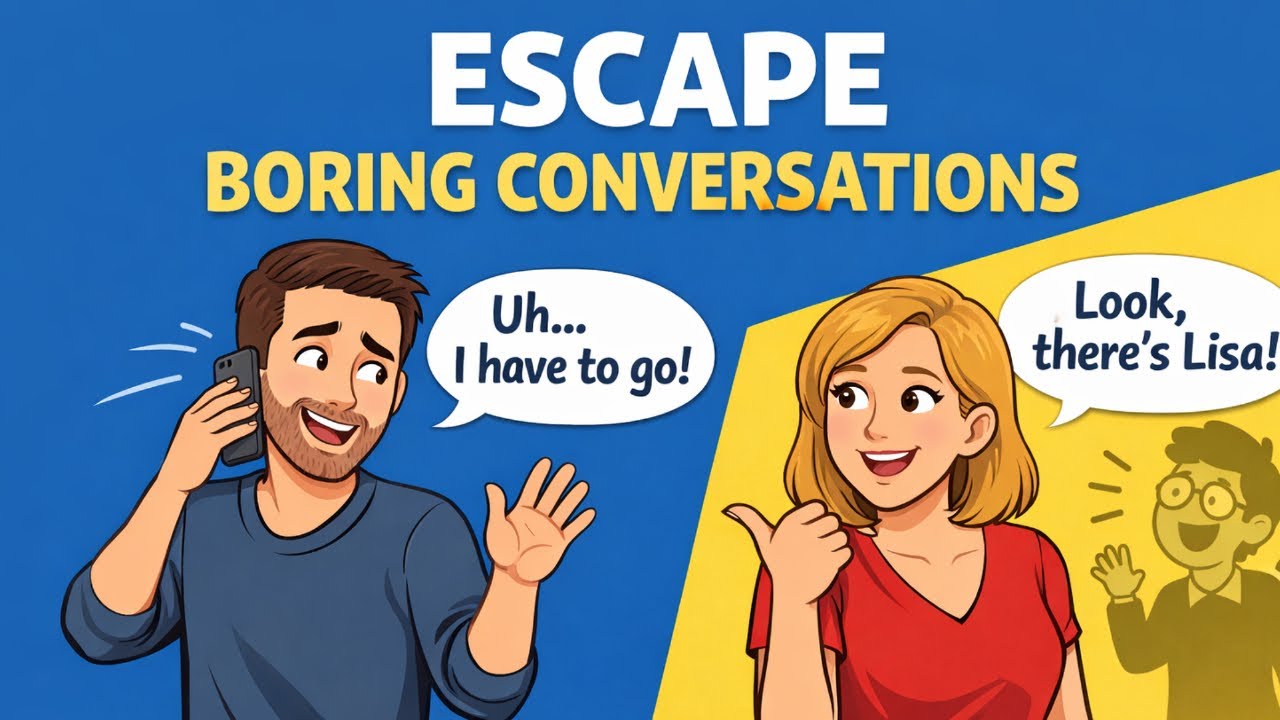 How to Escape Boring Conversations Politely | Real World English (ESL) | English Podcast