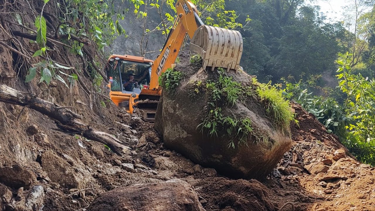 Mass Quarry Rocks Deposition Struggles-Mountain Road on Quarry Site