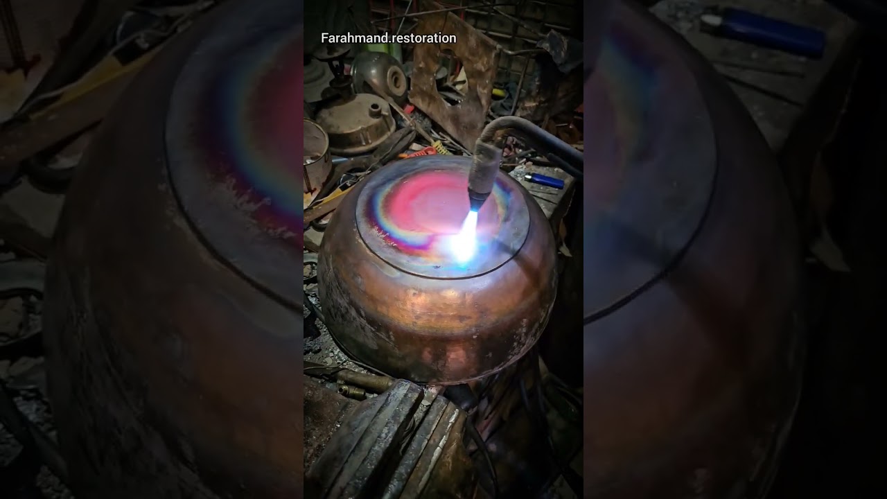 Annealing copper bowl #Annealing #coppersmith #forging