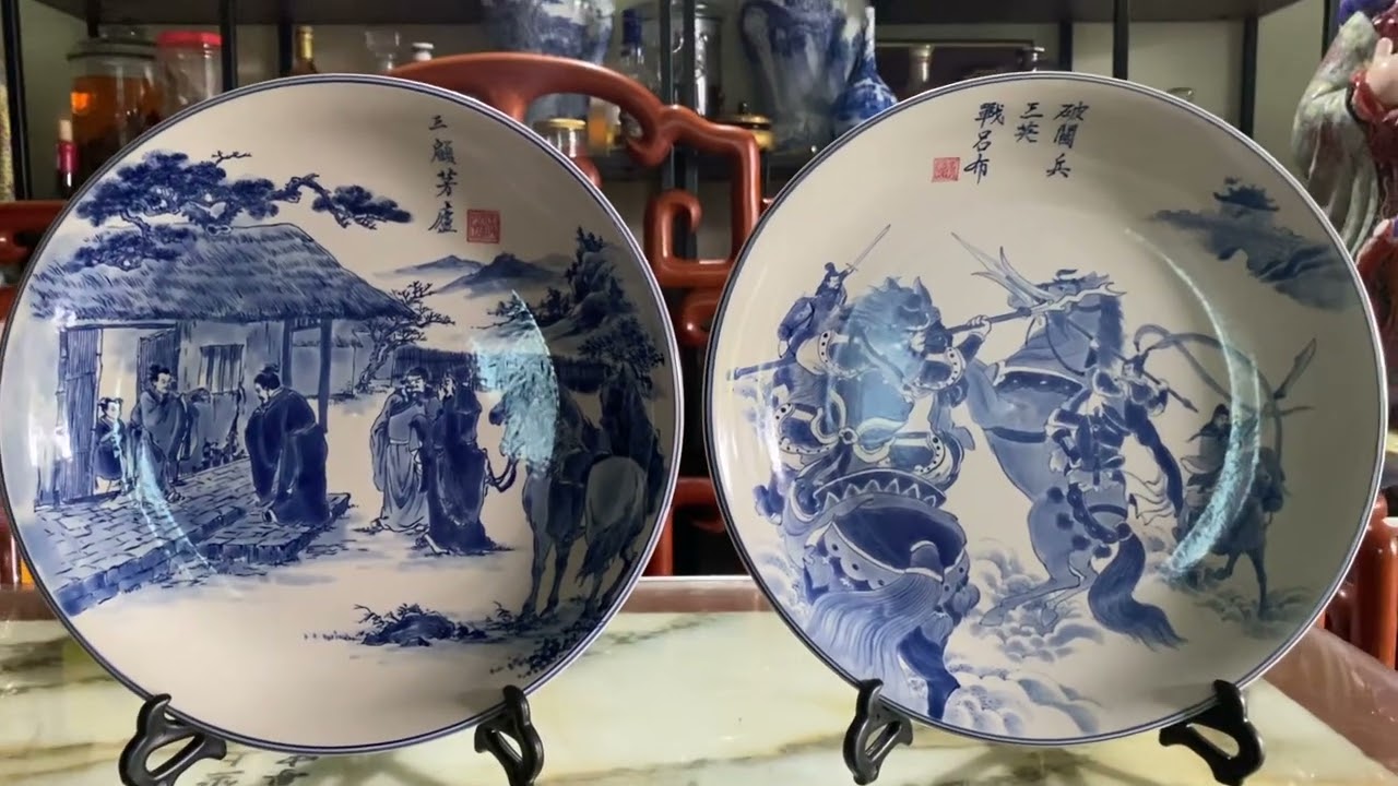 Cặp đĩa men tràm vẽ tay . Chất liệu gốm sứ giang Tây. Zalo 0949290866