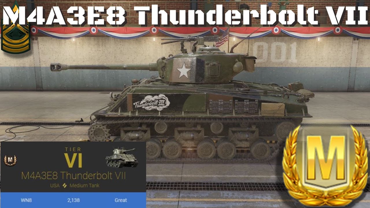 M4A3E8 Thunderbolt VII Ace Tanker Battle, World of Tanks Console Modern Armor.