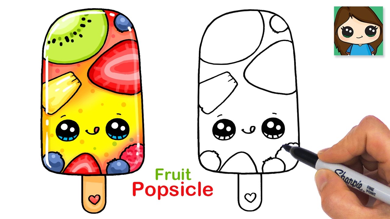 How to Draw a Fruit Popsicle 🍓🥝🍍🍋🫐