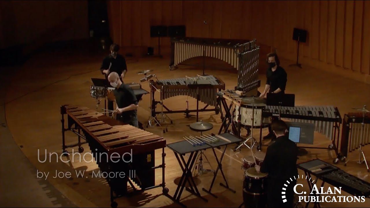 Unchained (solo marimba with percussion trio) - Joe W. Moore III