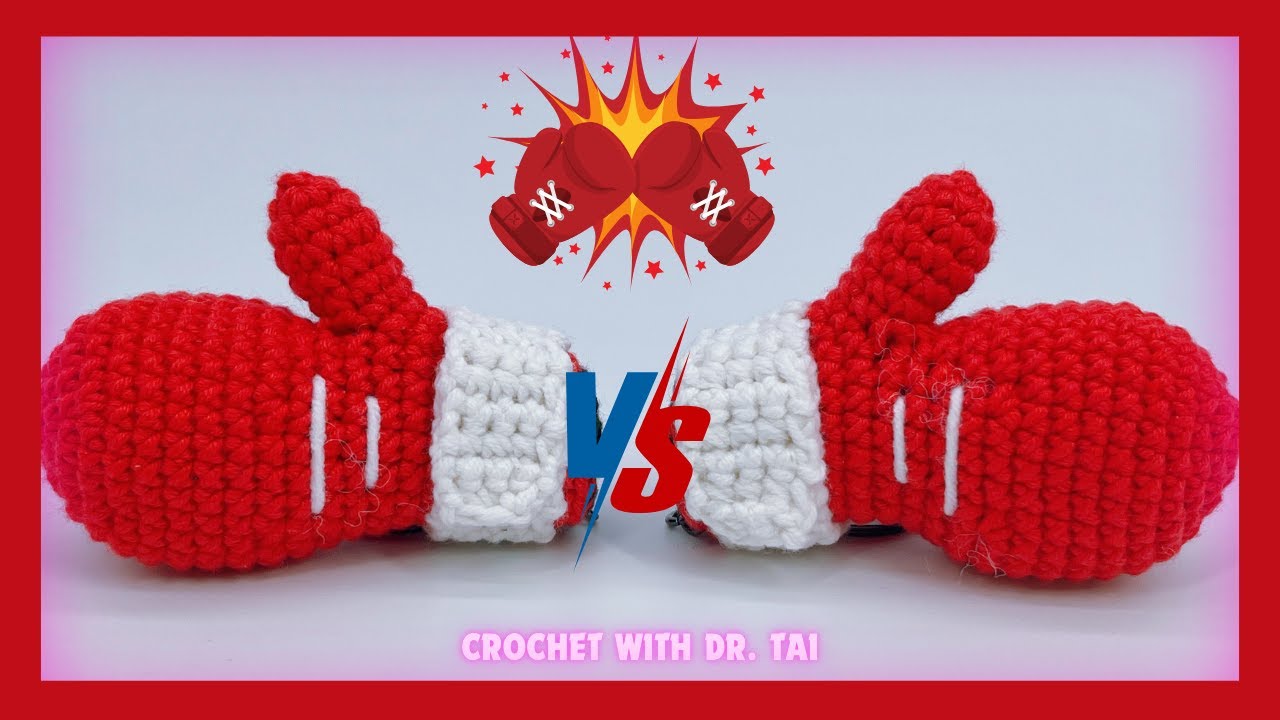 【EP247】 Crochet Boxing Gloves Keychain