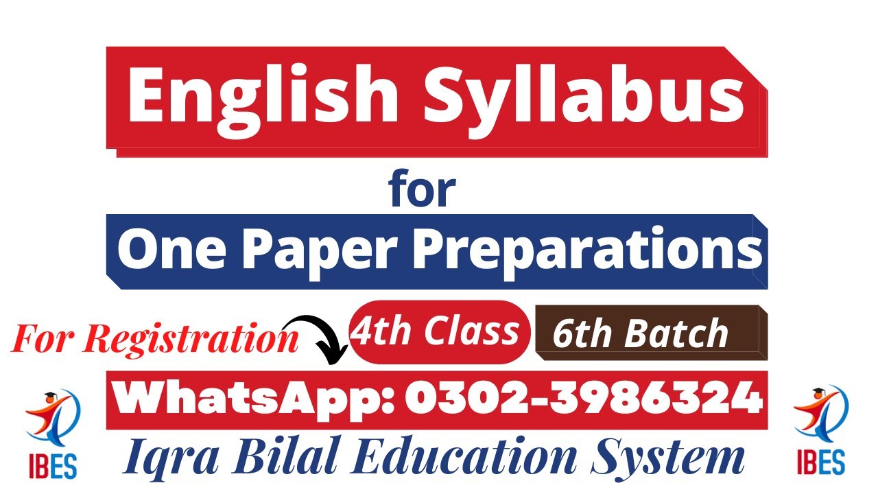 English Syllabus Discussion | Parts of Speech | One Paper Preparations | IBES