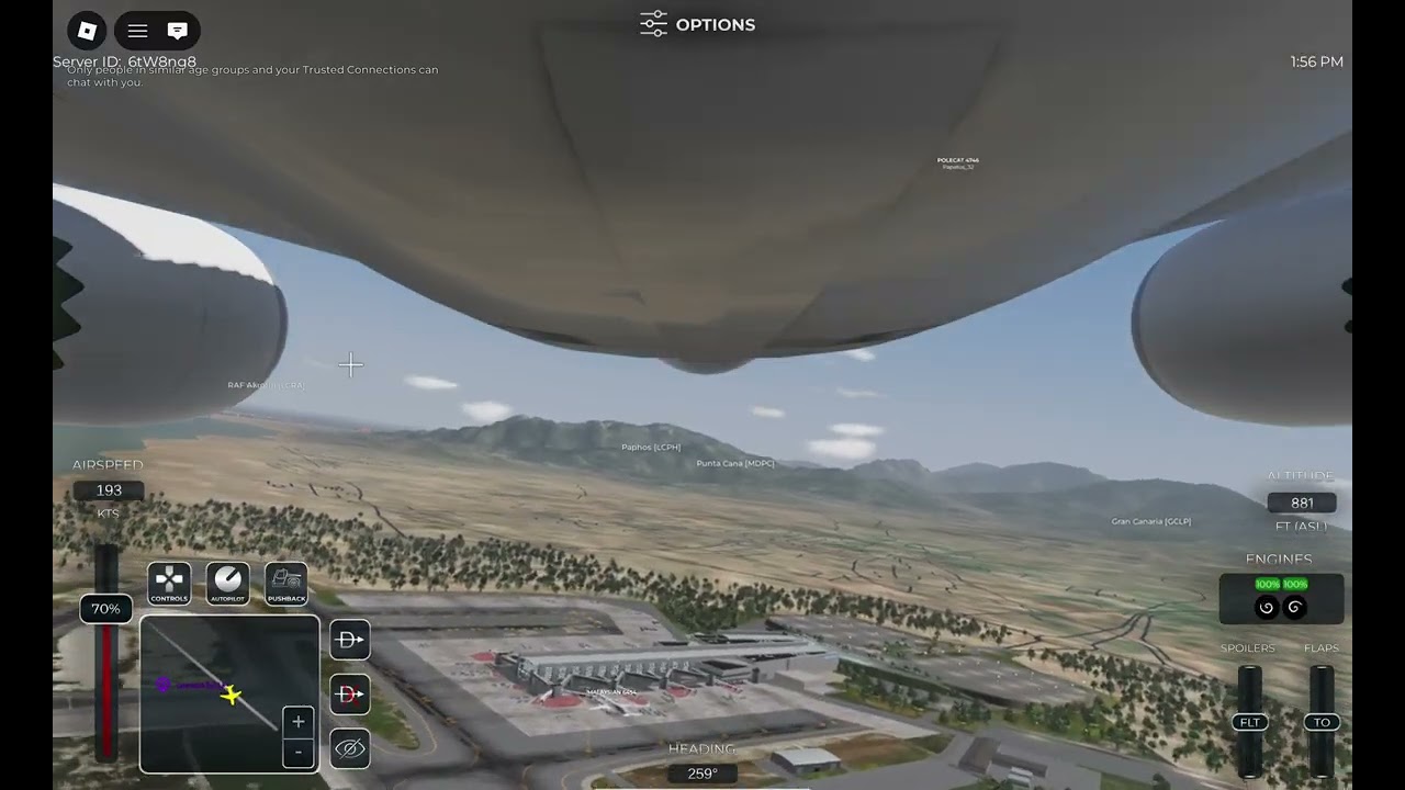 (R2D2) ANA Boeing 787-9 from Lanarca to Paphos in Project Flight.