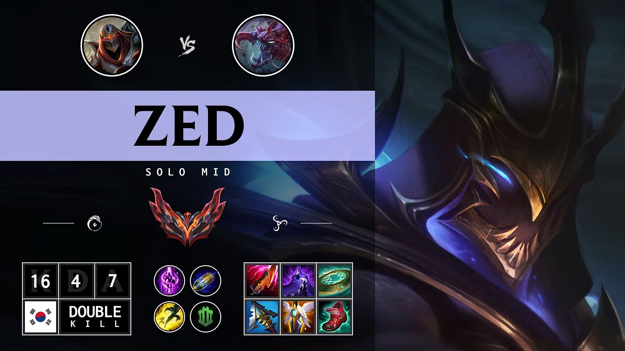 Zed Mid vs Cho'Gath: Godlike - KR Grandmaster Patch 14.15