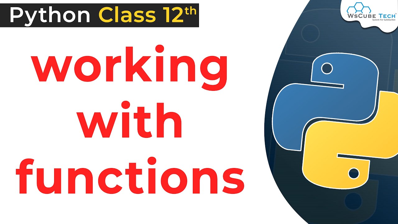 Python Working with Functions | working with functions in python class 12 | Python for Class 12 #20