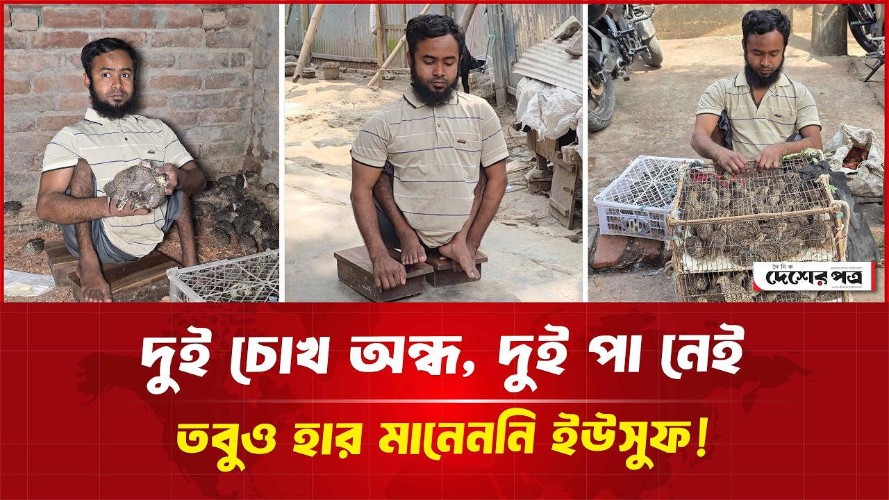 দুই চোখ অ'ন্ধ, দুই পা নেই তবুও হা'র মানেননি ইউসুফ আলী!  | দেশেরপত্র | Desherpotro