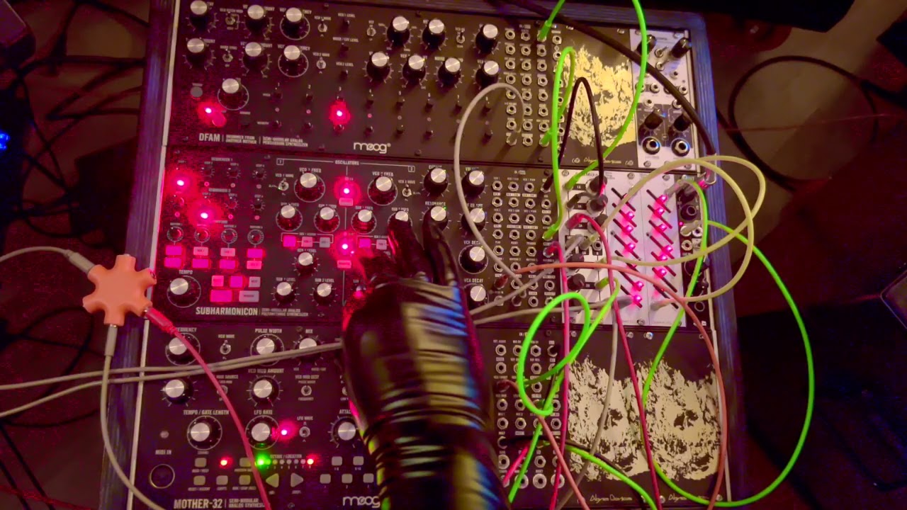 Moog Subharmonicon + DFAM + Mother 32 quick patch 01