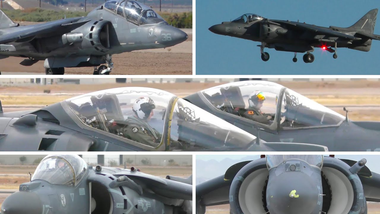 Harrier Madness: Takeoff,Startup,Taxi and Landing (4K) #militaryplanes