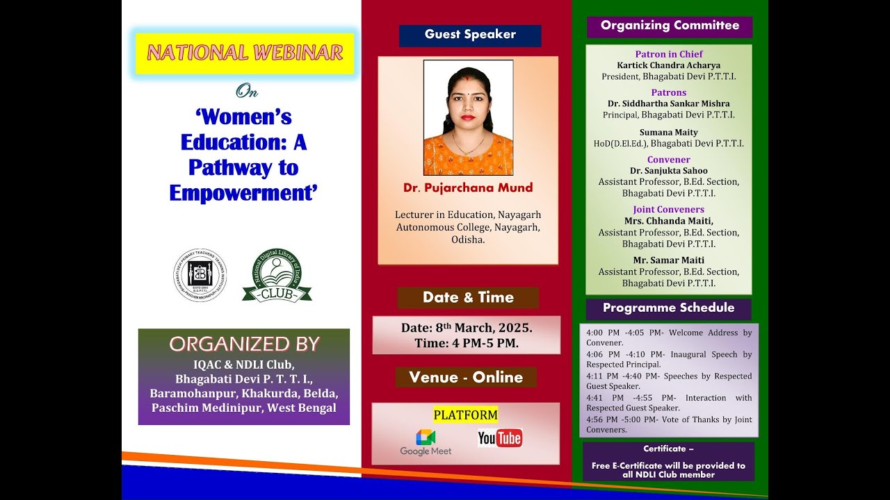 Webinar on Women’s Education: A Pathway to Empowerment