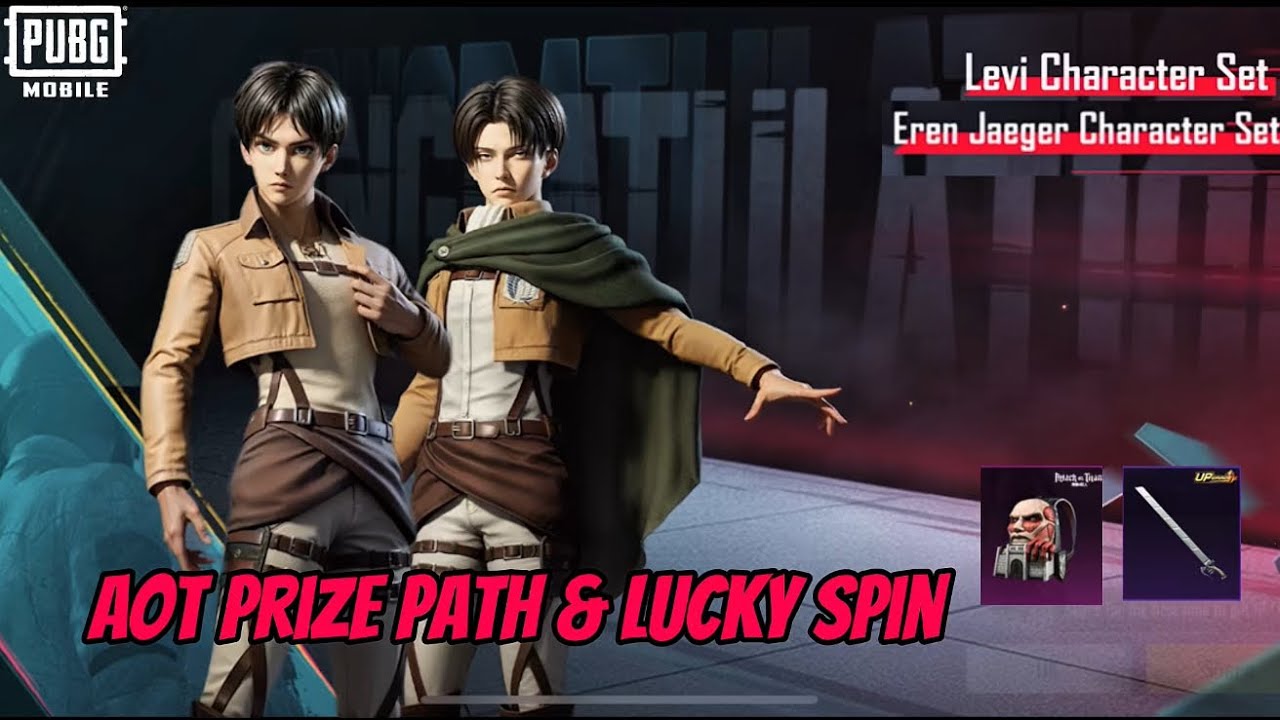 AOT Prize Path & Lucky Spin | Levi, Eren Yeager , Mikasa Set | Scout Regiment Blade Maxed| 13000 UC