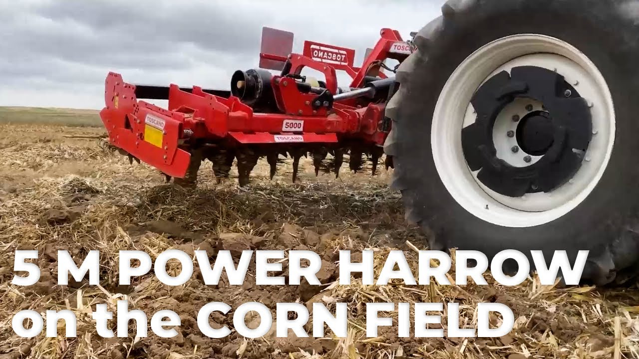TOSCANO 5 M POWER HARROW on the CORN FIELD