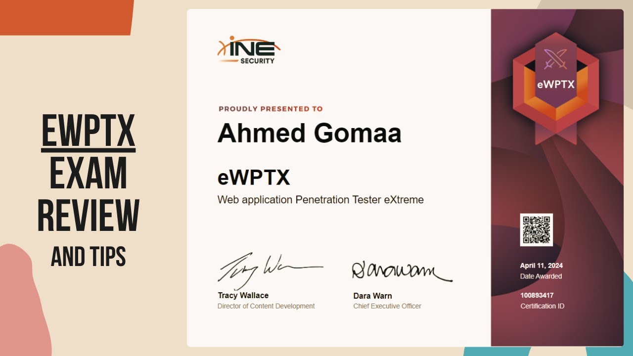 مراجعة لإمتحان شهادة eWPTX