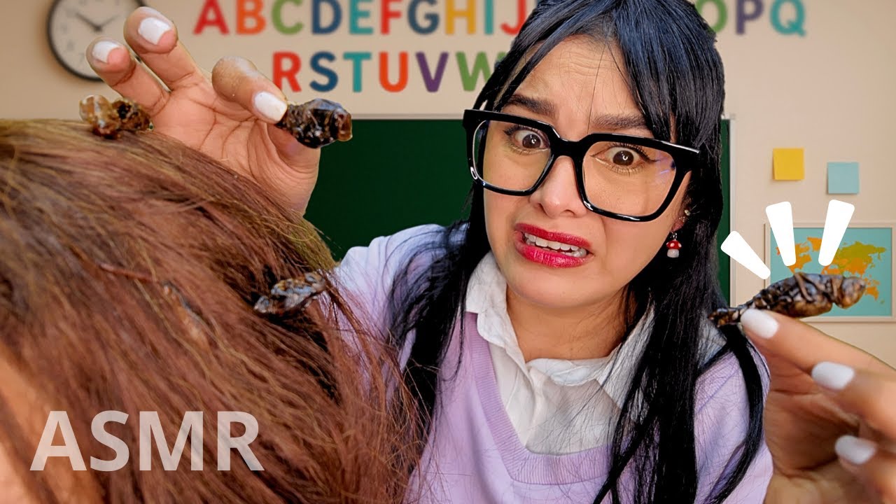 ¡Muy real! 🐛🕷MAESTRA te QUITA los Piojos 😱 I Ges ASMR