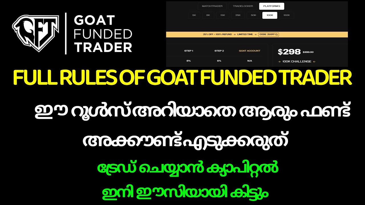 GOAT FUNDED TRADER RULES EXPLAINED IN MALAYALAM