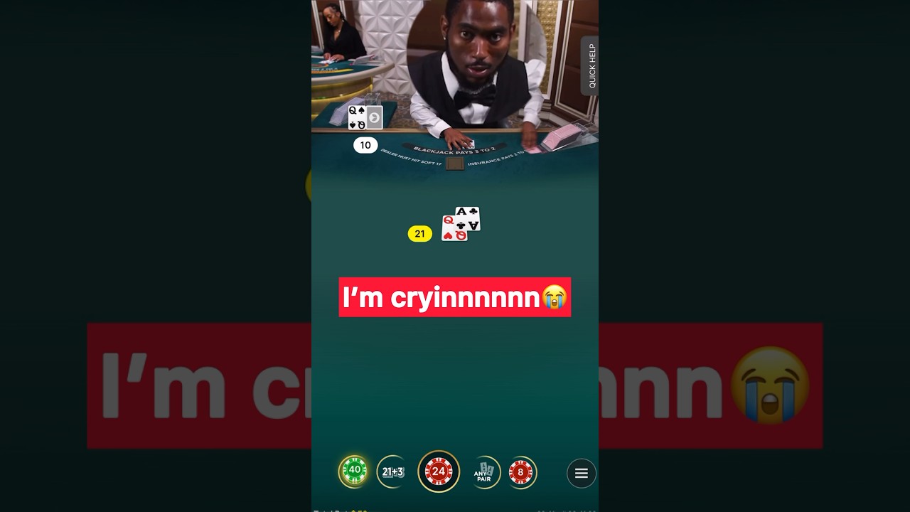 Blackjack Dealer First Day | Blackjack Dealer First Time Seeing Players Get Blackjack #shorts