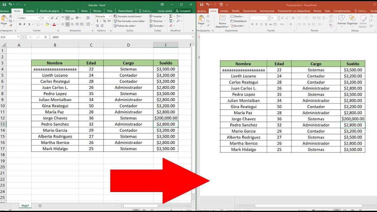 Como vincular tabla y gráfico Excel a Power Point