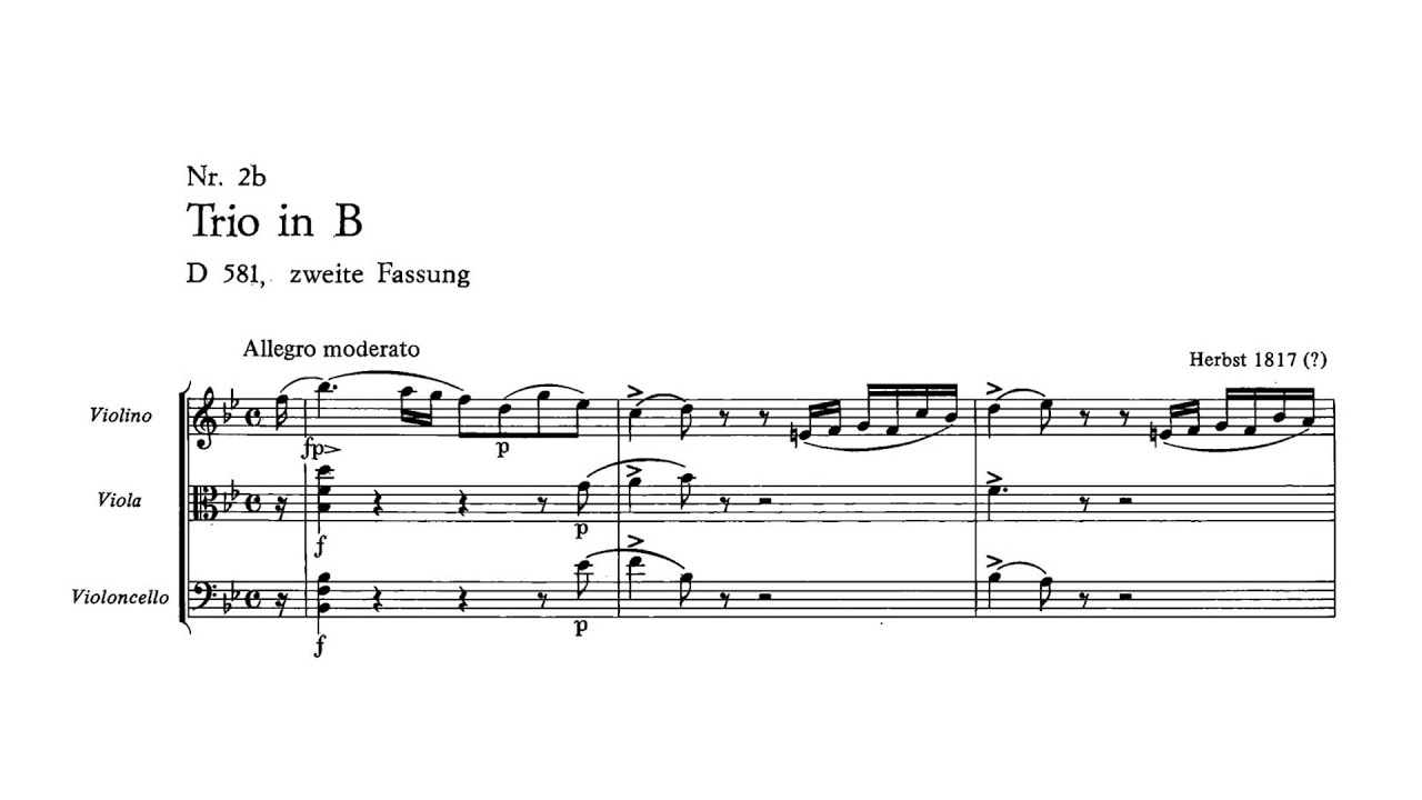 Franz Schubert – String Trio in B-flat major, D.581