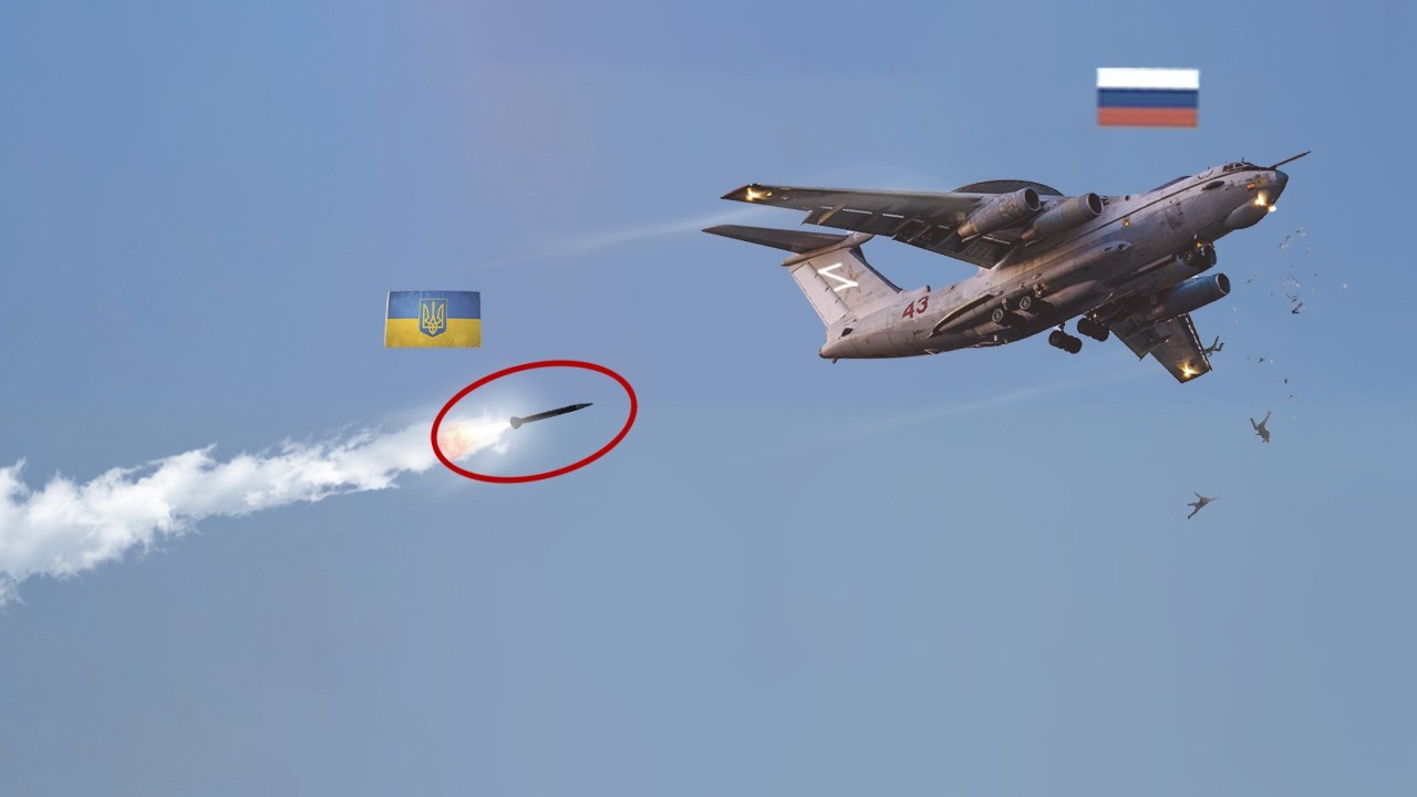 Российский радиолокационный самолет А-50У с экипажем, погибшим от ракеты «Патриот».