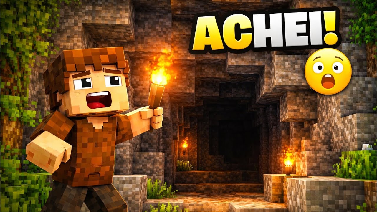 Finalmente Encontrei uma CAVERNA no Minecraft! 😱