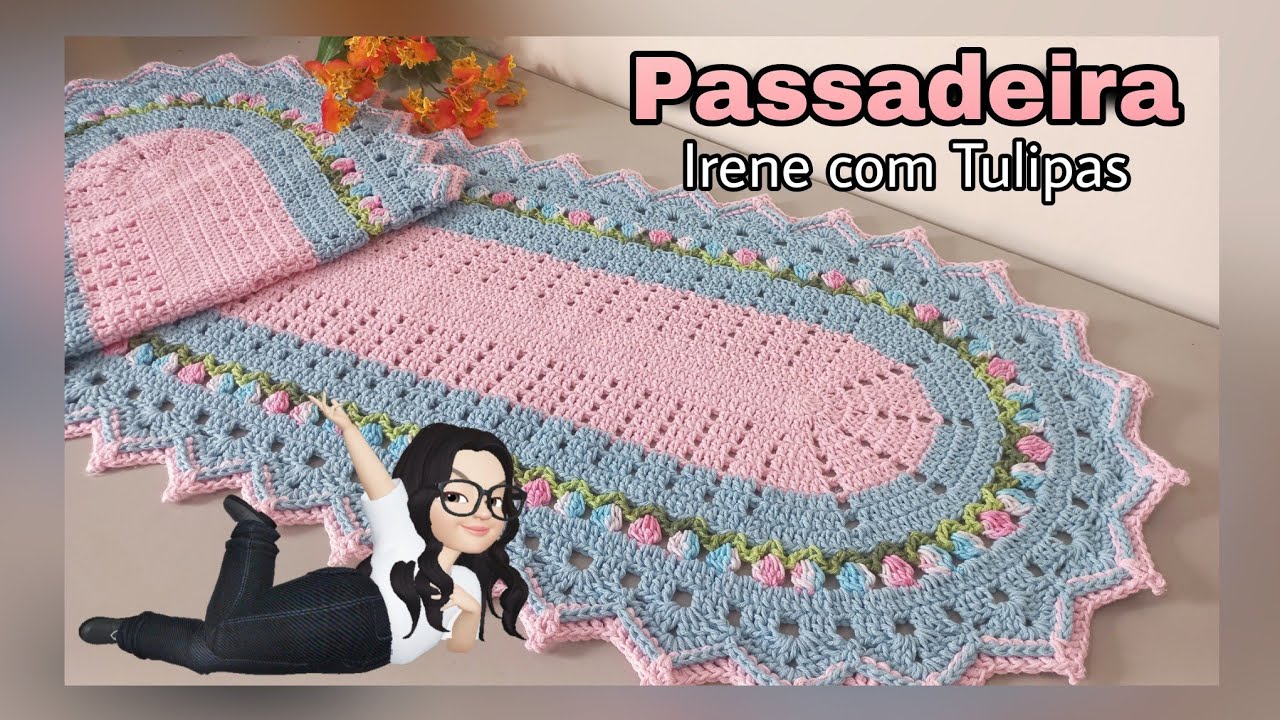 Passadeira Irene com Tulipas 🌷1,50cm / Sucesso de Venda!!  #vlogdecrochê