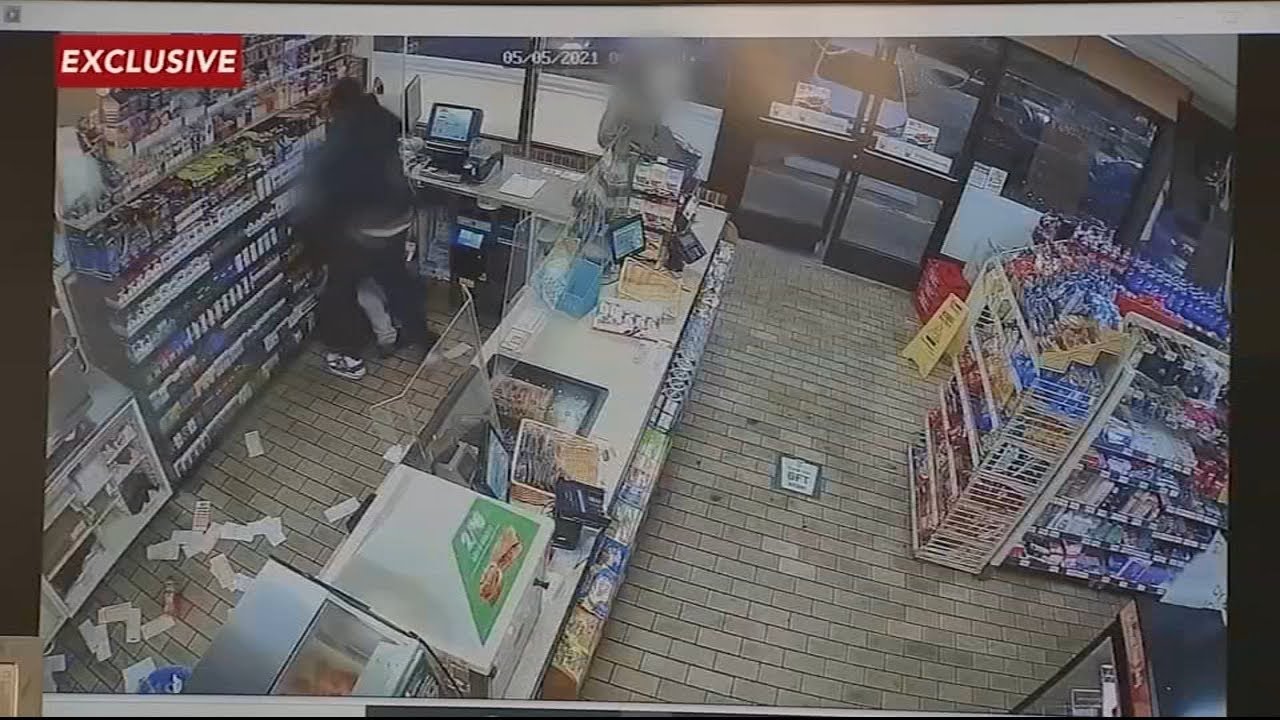 Caught on camera: 7-Eleven store clerk attacked; suspect sought