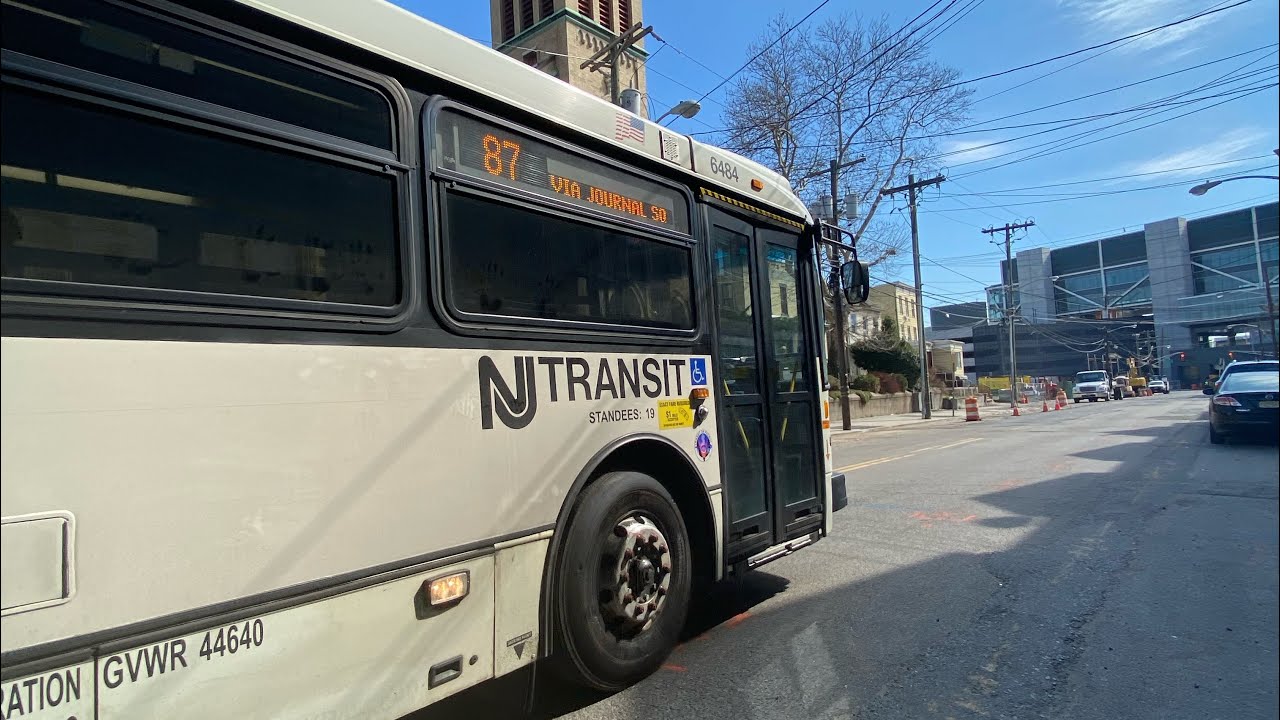 (NJ Transit) - On Board: Route 87 to Hoboken PATH sta. Via JSQ / NABI 40-SFW 416.15 #6484