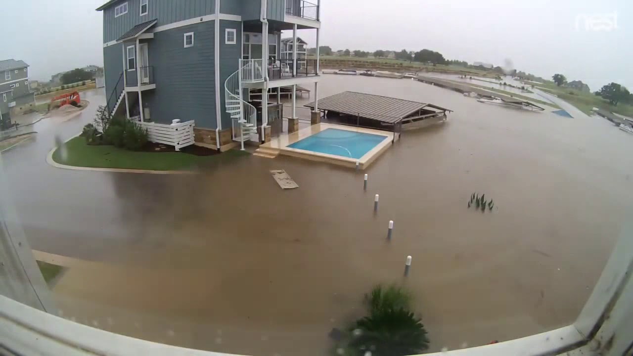 2018 flood time lapse in Kingsland, Texas