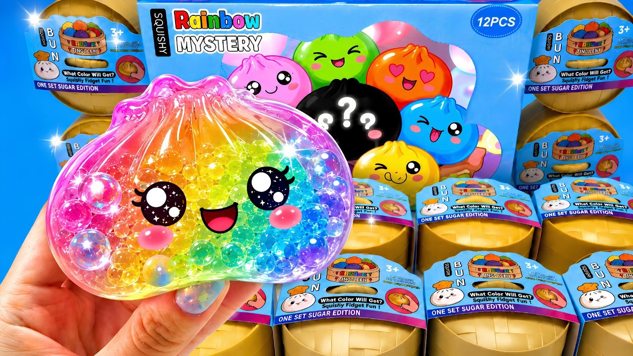Ultimate Toy ASMR 🌈 Opening 10 Mystery Rainbow Dumpling Squishy Toys | Satisfying Unboxing