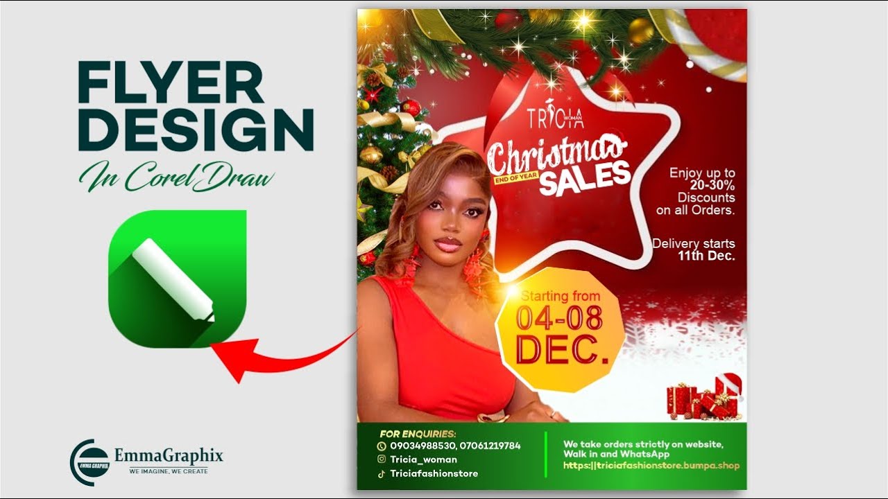 How To Design Christmas Sales Flyer - CorelDraw Tutorial