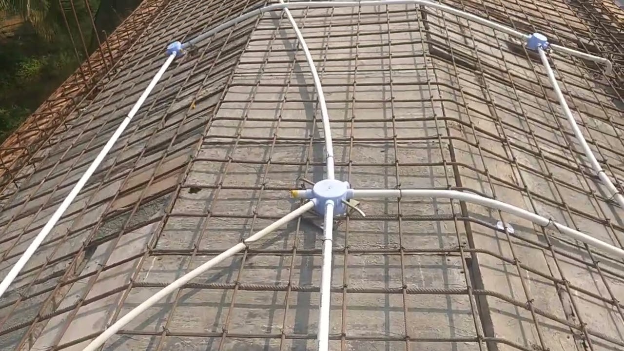 slope roof electric pipe laying work