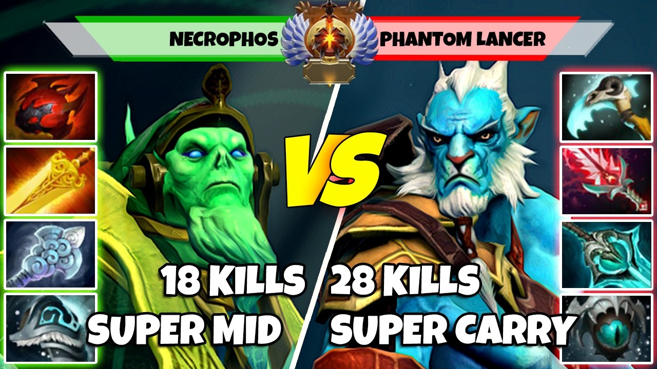 NECROPHOS (Mid) vs PHANTOM LANCER (Carry) - Epic Battle Of Divine Rank Dota 2 Players - Z Dota 2