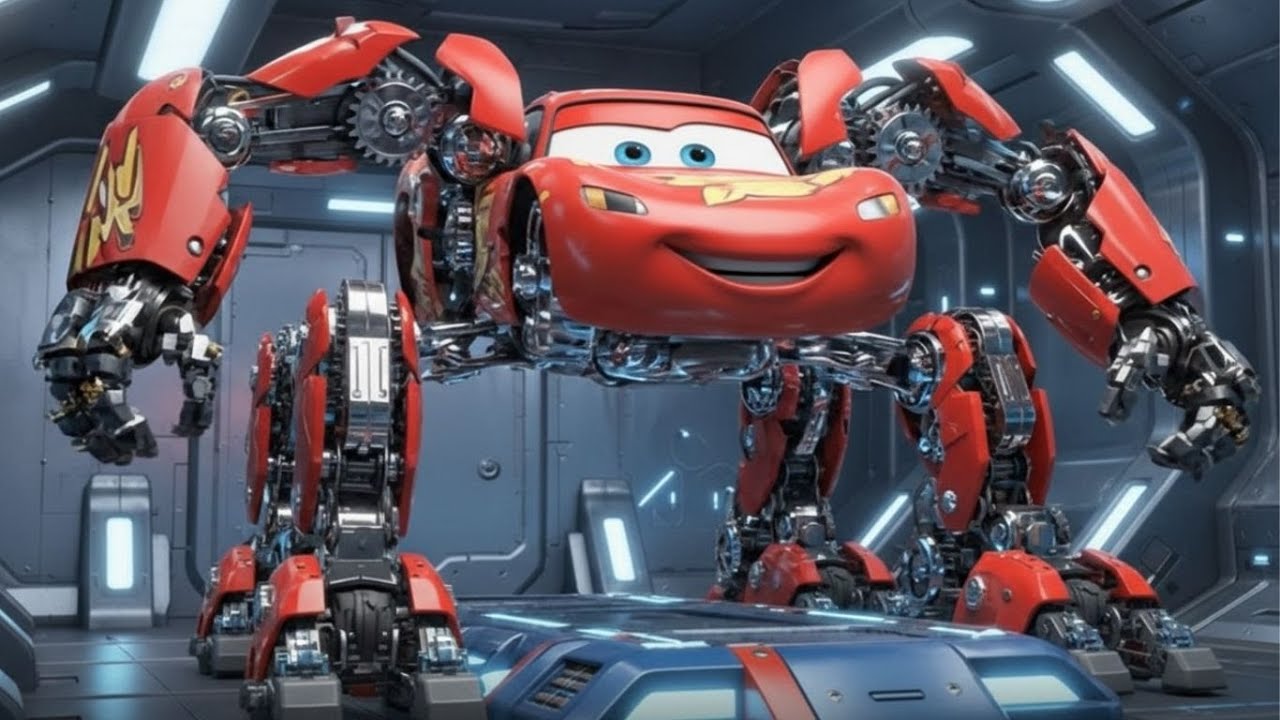 Robot McQueen and Baby Elephant – The City of Lights Rescue   Transformation Adventure 4K