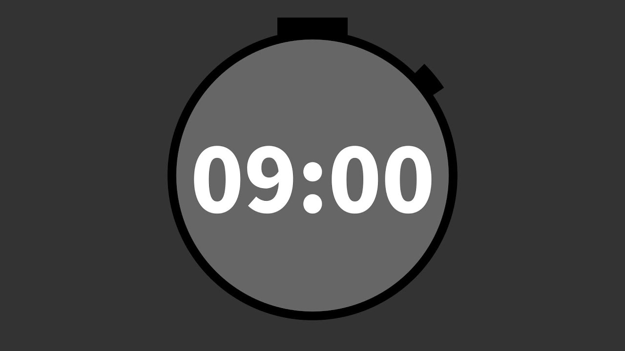 9 Minutes Countup Timer ‐ Animated