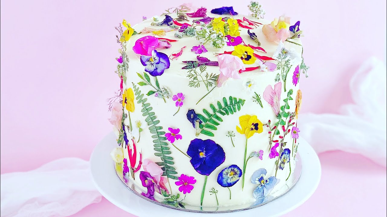 Pressed Flower Cake Hack Tutorial.