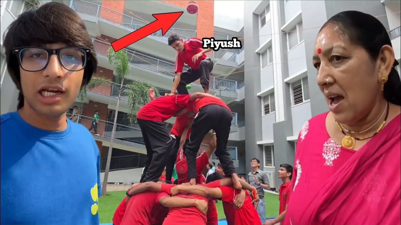 दही हांडी Competition Piyush Joshi ka School Ma Piyush Ne khela 😱 