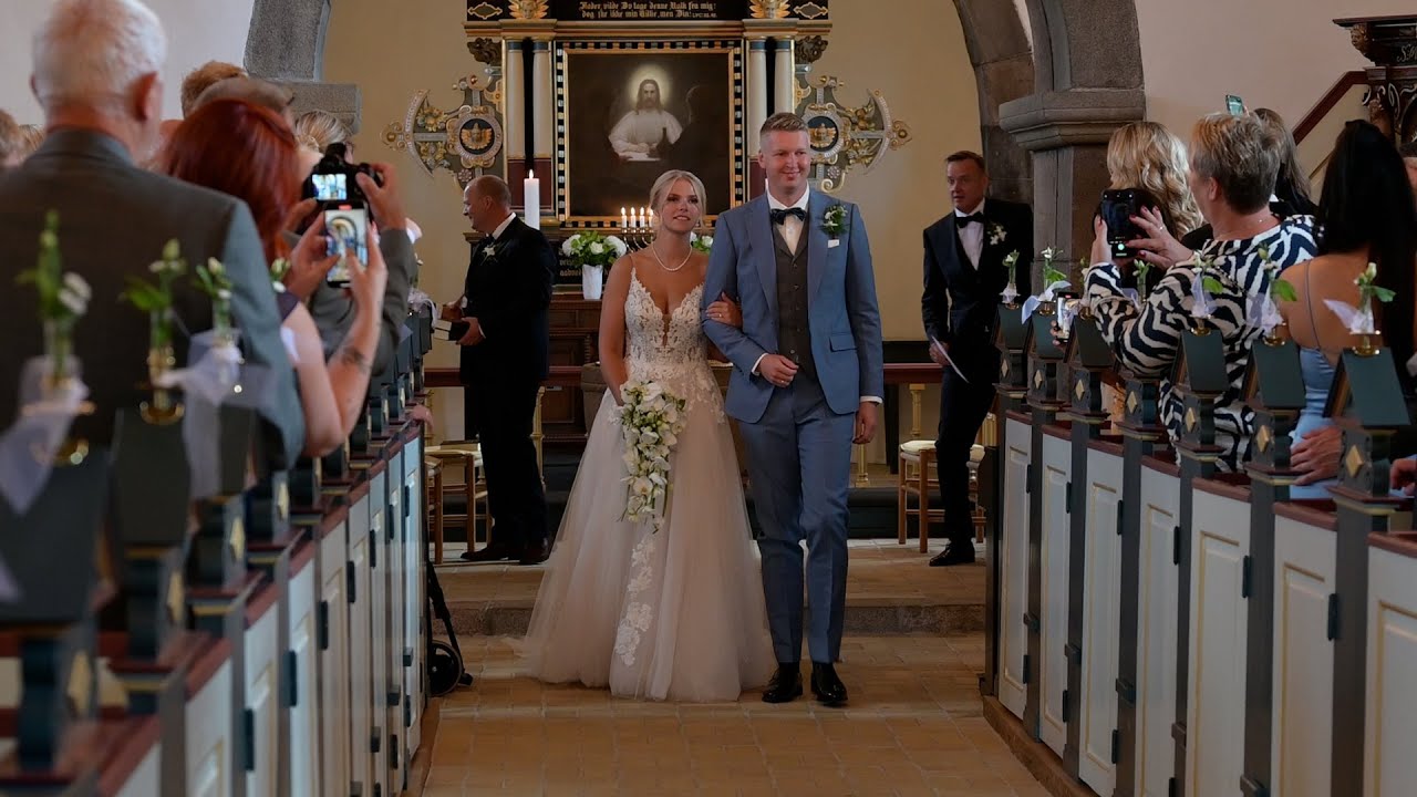 bryllupsvideo vielse i kirken - wedding video the ceremony - Denmark