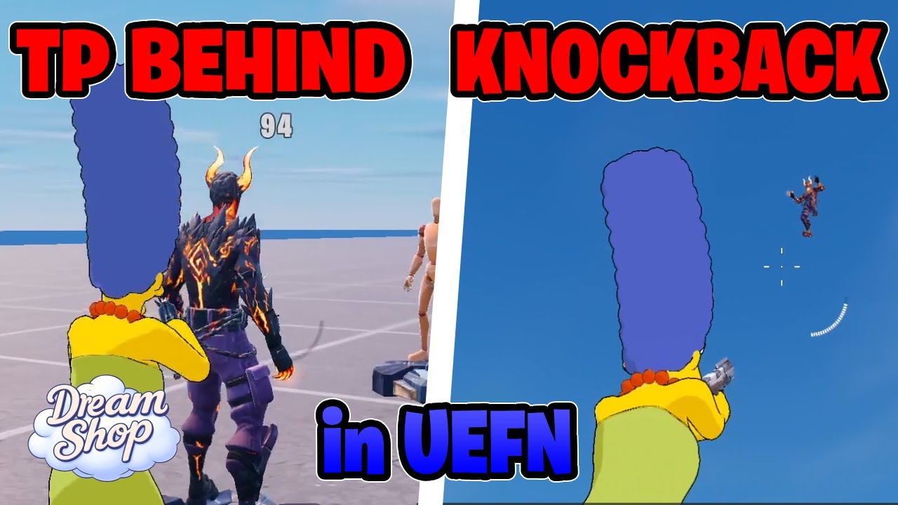 How to create TP Behind damaged player and knockback to the sky power in Fortnite Creative (UEFN)