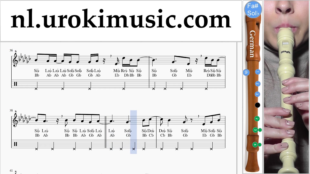 Blokfluit Leren Spelen (G.) Demi Lovato - Tell Me You Love Me Tablatura Deel#2 um-i799