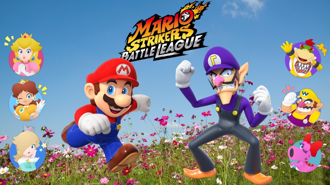 Mario Strikers: Battle League - Team Mario vs Team Waluigi - Mushroom Hill