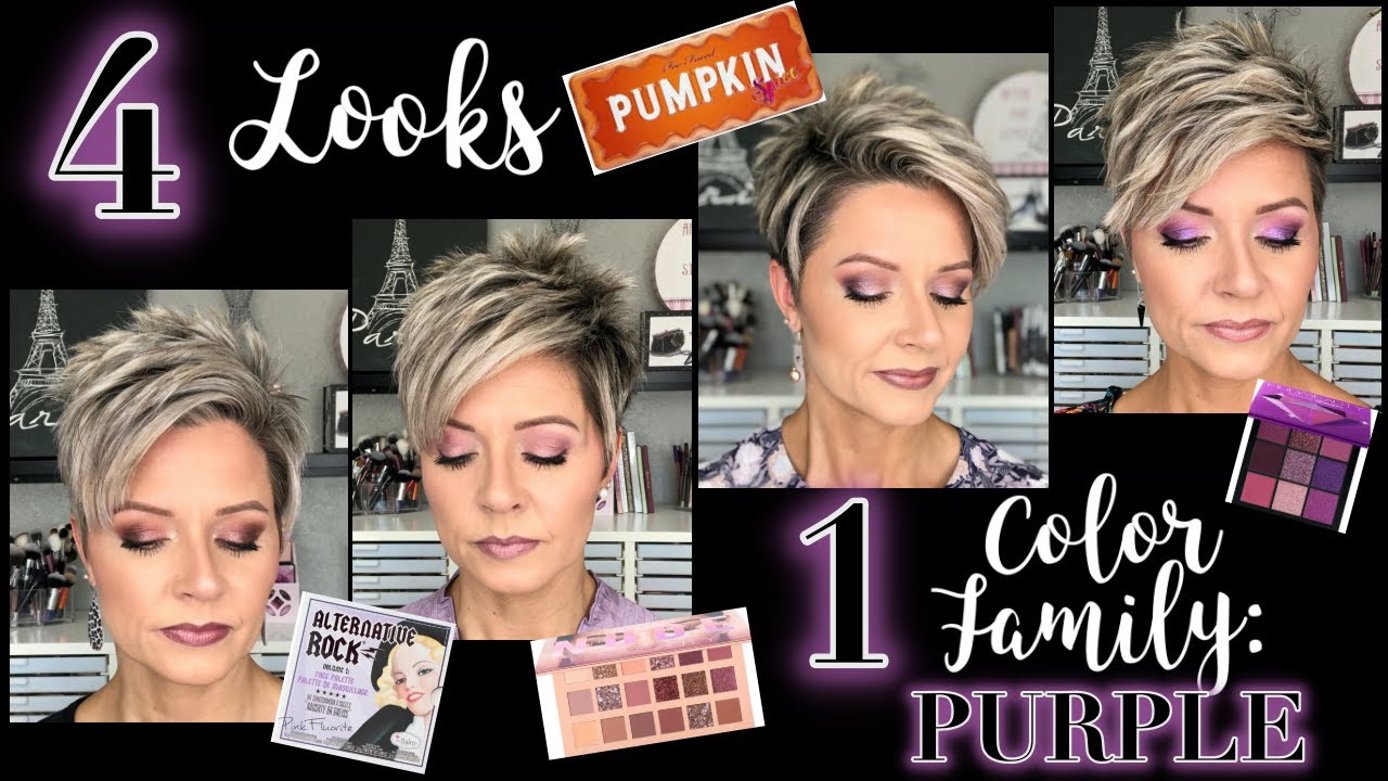 4 Looks, 1 Color Family: PURPLE ~ Using 4 Different Eyeshadow Palettes!